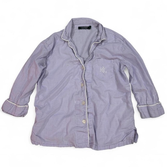 Lauren Ralph Lauren Other - Ralph Lauren Gingham Monogram Pajama Shirt
